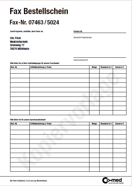 FAX-Bestellschein
